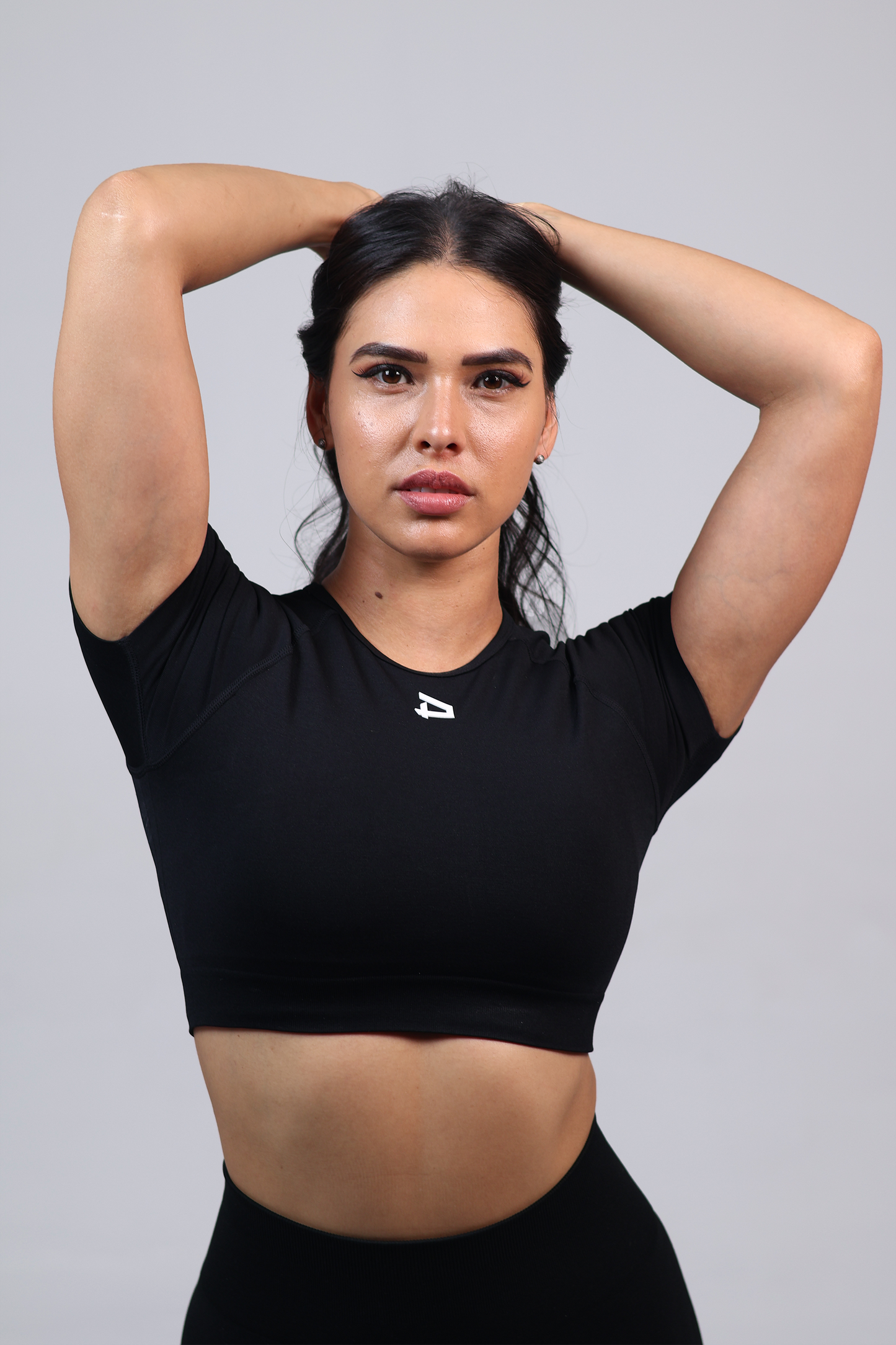 Athena Seamless Crop Top - Black