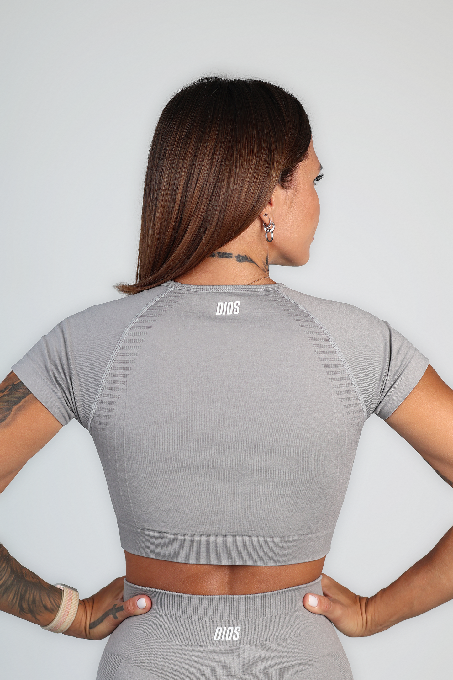 Athena Seamless Crop - Light Grey