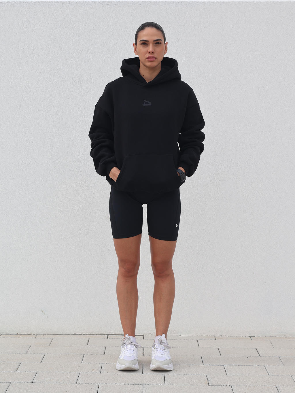 Logo Oversized Hoodie - Black