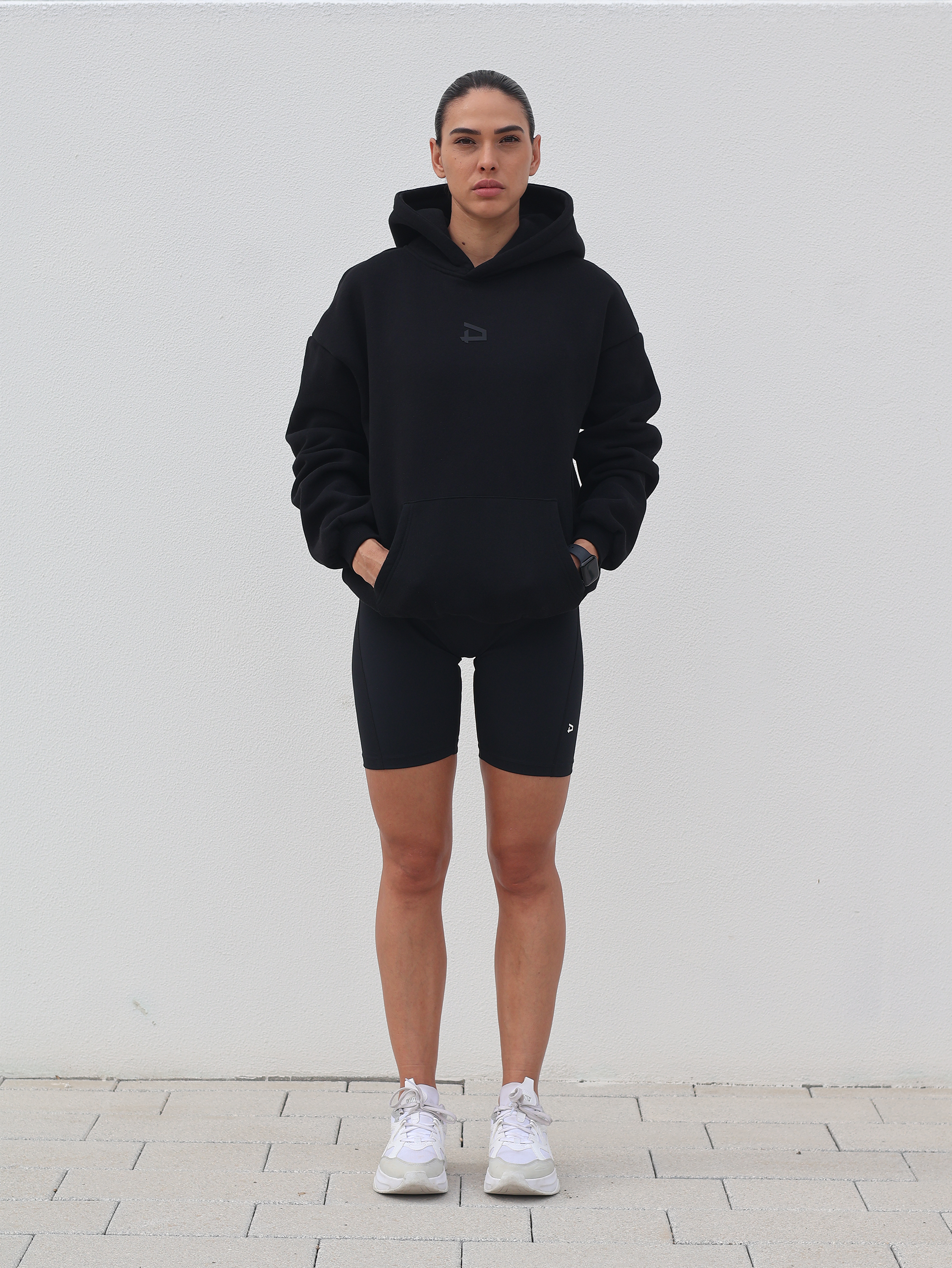 Logo Oversized Hoodie - Black