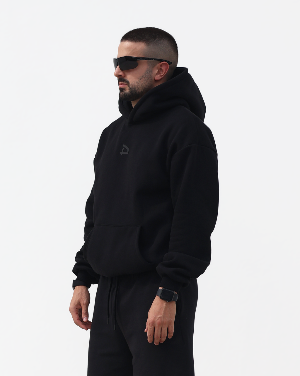 Logo Oversized Hoodie - Black