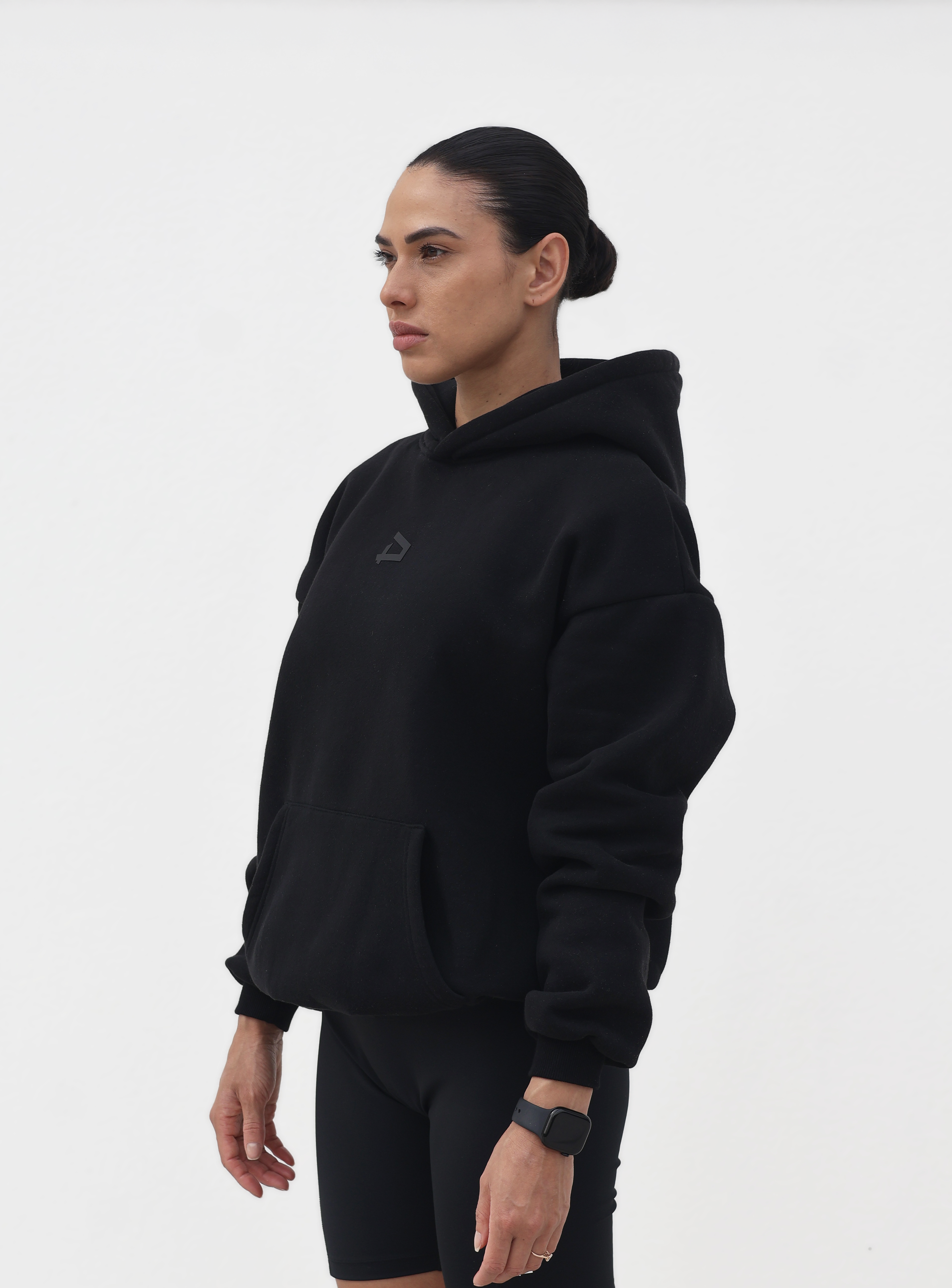 Logo Oversized Hoodie - Black